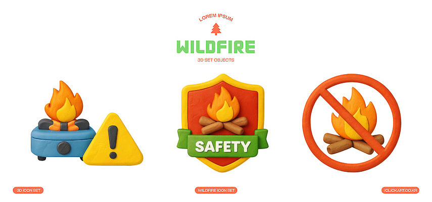 PSD 편집이미지 기호 디자인 컬러 경고 안전 그래픽 세트 표지판 모닥불 플라스틱 예방 이미지 산불 편집3D 문자 재질 불 알림판 3D 화재 파일형식