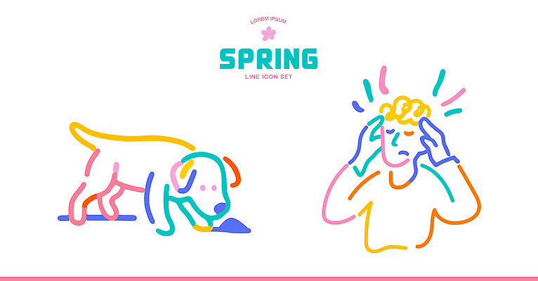 손 감정 일러스트 모션 생명 스트레스 사람 반려동물 머리 강아지 땅 심리 놀기 국내일러스트 AI파일 동물 신체부위 개 파일형식 벡터