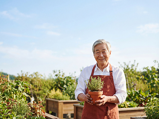 JPG 식물 편집이미지 손 노년 꽃 화분 자연 웃음 햇빛 농장 정원 농사 흙 허브 의료성형뷰티 편집실사 농업 표정 성인 신체부위 태양 CG 생태계 파일형식