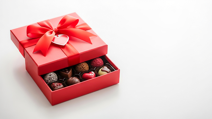 JPG 편집이미지 기념일 음식 포장 디저트 발렌타인데이 사탕 선물 사랑 상자 파티 초콜릿 로맨틱 축하 카피스페이스 편집실사 AI포토 AI콘텐츠 감정 컨셉 데이이벤트 이벤트 공백 CG 파일형식