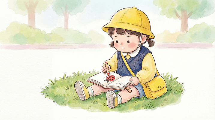 JPG 나무 손 어린이 일러스트 모션 자연 초원 일상 학습 연필 소풍 유치원 유치원생 체험학습 놀이터 즐거움 그림 무당벌레 유치원복 상상력 창의력 국내일러스트 AI일러스트 AI콘텐츠 식물 옷 교육 감정 곤충 놀이 학용품 사람 라이프 신체부위 필기구 야외활동 체험 생태계 파일형식