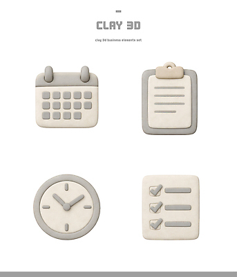 모양 PSD 편집이미지 디자인 시계 비즈니스 그래픽 세트 3D 달력 원형 그림 점토 체크리스트 미니멀 편집3D 도형 디지털합성 파일형식