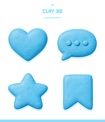 모양 PSD 편집이미지 디자인 별 말풍선 도안 파란색 세트 사각형 하트 작업 공예 그림 만들기 점토 소셜네트워크 창작 편집3D 자연요소 도형 컬러 모션 취미 3D 파일형식