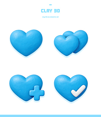 모양 PSD 편집이미지 디자인 예술 미술 그래픽 장식 파란색 조형물 하트 선택 심볼 점토 수공예 소셜네트워크 창작 추가 편집3D 컬러 컨셉 문화예술 3D 공예 파일형식