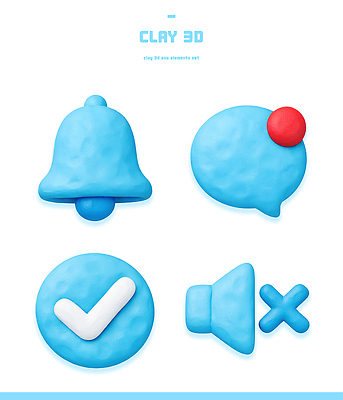 모양 PSD 편집이미지 디자인 예술 말풍선 버튼 파란색 스피커 초인종 작업 알림 확인 만들기 점토 소셜네트워크 창의력 편집3D 컬러 음향기기 모션 3D 종 파일형식
