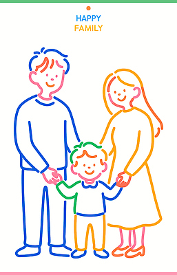 손 행복 감정 어린이 컬러 라인일러스트 일러스트 가족 엄마 함께함 사랑 웃음 부모 아빠 그림 연대 지원 국내일러스트 AI파일 컨셉 관계 표정 사람 신체부위 파일형식 벡터