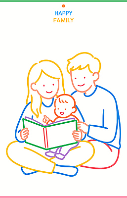 행복 어린이 라인일러스트 일러스트 가족 모션 함께함 대화 사랑 웃음 앉기 책 부모 아기 시간 추억 읽기 즐거움 장면 소통 유대감 국내일러스트 AI파일 감정 컨셉 관계 표정 말하기 사람 파일형식 벡터