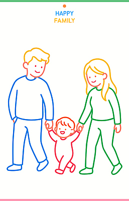 행복 어린이 라인일러스트 일러스트 가족 관계 모션 함께함 사랑 웃음 부모 걷기 손잡기 기쁨 시간 장면 나누기 놀기 순간 국내일러스트 AI파일 감정 컨셉 표정 사람 파일형식 벡터