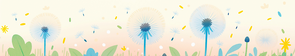 JPG 식물 계절 꽃 컬러 일러스트 자연 생명 날리기 바람 씨앗 초원 환경 성장 변화 민들레 꽃씨 뷰티풀 주민 국내일러스트 AI일러스트 AI콘텐츠 자연요소 컨셉 모션 날씨 생태계 파일형식