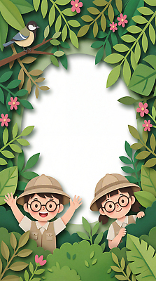 JPG 나무 캐릭터 손 꽃 어린이 백그라운드 일러스트 자연 놀이 조류 웃음 초록색 여름 친구 소리 탐험 숲 즐거움 국내일러스트 AI일러스트 AI콘텐츠 식물 동물 계절 감정 컬러 관계 표정 사람 신체부위 생태계 파일형식