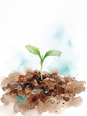 JPG 식물 기독교 예술 일러스트 자연 생명 씨앗 초록색 물 새싹 환경 흙 봄 성장 물방울 뿌리 채색 수분_꽃가루 국내일러스트 AI일러스트 AI콘텐츠 자연요소 계절 종교 컬러 미술 생태계 파일형식