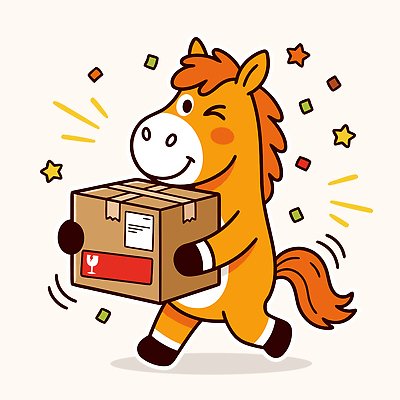 동물 캐릭터 손 디자인 행복 컬러 일러스트 새해 이야기 일상 상자 걷기 표현 말 말_게임 배송 장면 소포 스타일 2026년 국내일러스트 병오년 붉은말 붉은말캐릭터 AI파일 감정 모션 라이프 신체부위 말_동물 연도 말캐릭터 파일형식 벡터