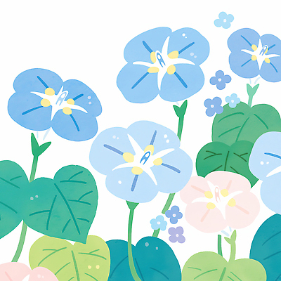 JPG 식물 꽃 화초 분홍색 컬러 잎 꽃밭 일러스트 자연 생활 여름 파란색 정원 봄 원형 원예 나팔꽃 만개 뷰티풀 국내일러스트 AI일러스트 AI콘텐츠 도형 계절 취미 생태계 파일형식