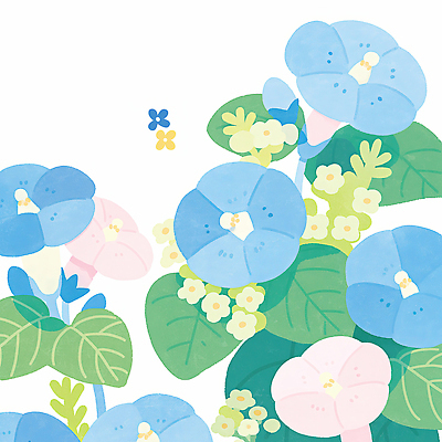 JPG 식물 디자인 계절 꽃잎 꽃 분홍색 컬러 백그라운드 잎 일러스트 자연 생명 종류 장식 여름 파란색 봄 흰색 숲 나팔꽃 조화 국내일러스트 AI일러스트 AI콘텐츠 생태계 파일형식