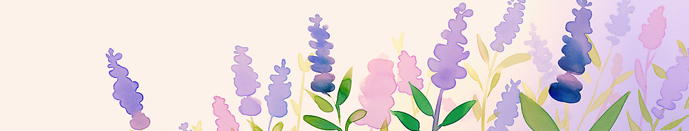 JPG 식물 디자인 꽃 예술 분홍색 백그라운드 잎 꽃밭 일러스트 자연 수채화 장식 여름 정원 보라색 그림 원예 부드러움 라벤더 색감 국내일러스트 계절 컬러 취미 감각 허브 생태계 파일형식