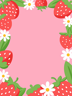 식물 디자인 꽃 분홍색 컬러 백그라운드 일러스트 자연 딸기 그래픽 장식 여름 신선 상품 오브젝트 뷰티풀 국내일러스트 AI파일 계절 과일 생태계 파일형식 벡터