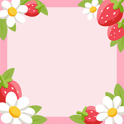 식물 디자인 꽃 예술 분홍색 컬러 백그라운드 무늬 패턴 일러스트 자연 딸기 프레임 그래픽 장식 여름 즐거움 이미지 테마 국내일러스트 AI파일 계절 감정 과일 생태계 파일형식 벡터