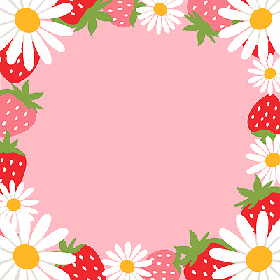 식물 디자인 꽃 예술 분홍색 컬러 백그라운드 패턴 일러스트 자연 딸기 프레임 그래픽 장식 여름 장미 노란색 흰색 원형 테두리 국내일러스트 AI파일 도형 계절 무늬 과일 생태계 파일형식 벡터