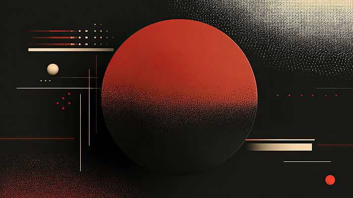 JPG 모양 디자인 예술 점선 선 컬러 백그라운드 패턴 일러스트 추상 빨간색 검은색 면류 점 원형 균형 직선 기하학 단순화된 평면 국내일러스트 도형 음식 무늬 파일형식