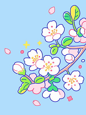 식물 디자인 계절 꽃잎 꽃 컬러 백그라운드 잎 일러스트 자연 생명 미술 풍경 봄 벚꽃 뷰티풀 국내일러스트 AI파일 문화예술 생태계 파일형식 벡터