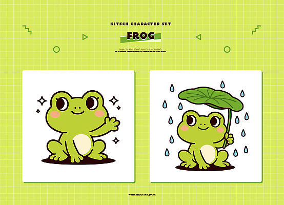 캐릭터 감정 컨셉 양서류 사람 초록색 파일형식 벡터 개구리 디자인 그림 우산 연두색 귀여움 오브젝트 놀이 장난감 어린이 즐거움 예술 일러스트 일러캐릭터 AI파일