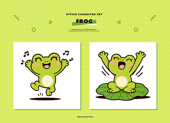 캐릭터 디자인 행복 음악 컬러 백그라운드 일러스트 노래 자연 요정 개구리 기쁨 표현 춤 즐거움 연잎 그림 창의성 일러캐릭터 AI파일 감정 잎 문화예술 양서류 생태계 파일형식 벡터
