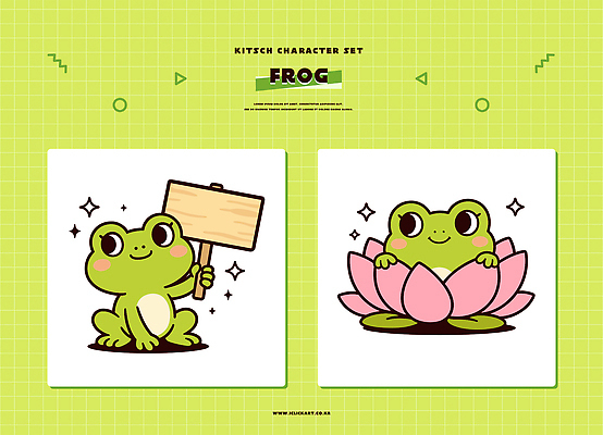 동물 캐릭터 디자인 백그라운드 일러스트 모션 자연 표정 연꽃 개구리 초록색 세트 귀여움 물방울무늬 표지판 그림 창의성 일러캐릭터 AI파일 꽃 컬러 컨셉 무늬 알림판 양서류 생태계 파일형식 벡터