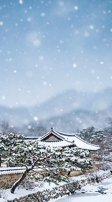 JPG 나무 편집이미지 계절 문화 겨울 자연 하늘 산 한옥 한국 풍경 건물 조용 편집포토 식물 한국전통 건축물 아시아 고건축 생태계 파일형식