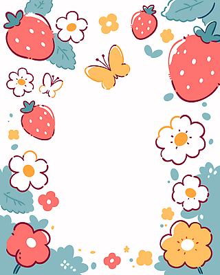 디자인 꽃 어린이 컬러 나비 백그라운드 일러스트 자연 생명 딸기 수채화 프레임 풍경 그래픽 장식 여름 귀여움 테두리 그림 생동감 국내일러스트 AI파일 식물 계절 곤충 컨셉 과일 사람 생태계 파일형식 벡터