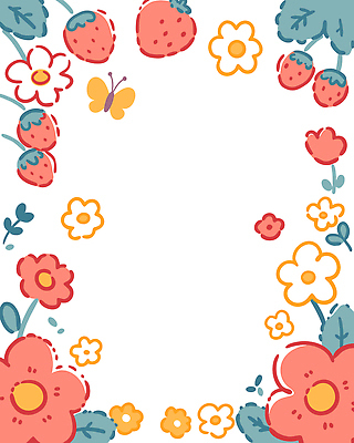 식물 디자인 꽃 컬러 나비 백그라운드 꽃밭 일러스트 자연 딸기 그래픽 장식 여름 원형 그림 화사함 창의성 국내일러스트 AI파일 도형 계절 곤충 컨셉 과일 생태계 파일형식 벡터