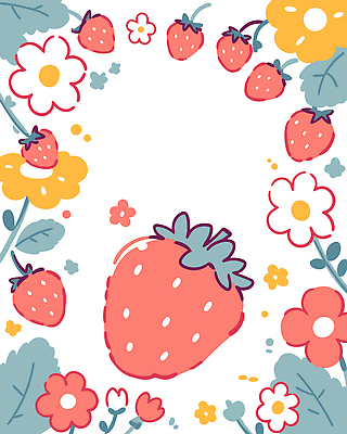 식물 디자인 꽃 예술 컬러 백그라운드 잎 꽃무늬 과일 일러스트 포장 자연 딸기 장식 오브젝트 그림 색채 국내일러스트 AI파일 무늬 생태계 파일형식 벡터