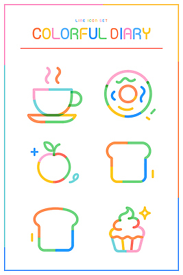 디자인 커피 음료 선 음식 빵 컬러 과일 일러스트 아침 아이스크림 디저트 생활 컵 그리기 도넛 일기 국내일러스트 AI파일 주간 식기 모션 파일형식 벡터