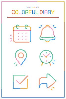 모양 디자인 화살표 선 시계 컬러 일러스트 표시 그래픽 정보 달력 종 시간 계획 알림 체크표시 정리 위치 국내일러스트 AI파일 컨셉 확인 파일형식 벡터