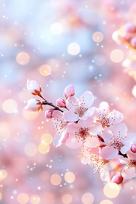 JPG 나무 편집이미지 계절 꽃 감정 컬러 백그라운드 자연 생명 빛 봄 벚꽃 만개 뷰티풀 이미지편집 AI컴퓨터그래픽 AI콘텐츠 식물 생태계 파일형식