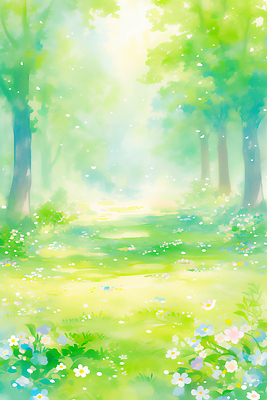 JPG 나무 식물 공원 꽃 길 일러스트 자연 하늘 풍경 초원 초록색 여름 햇빛 산책 숲속 숲 생태계 꽃길 국내일러스트 AI일러스트 AI콘텐츠 계절 공공시설 컬러 휴식 태양 파일형식