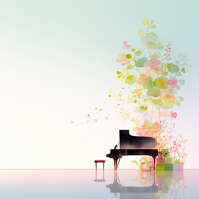 JPG 나무 식물 디자인 꽃 감정 화분 예술 음악 컬러 백그라운드 연주 일러스트 창조 장식 소리 공간 피아노 감성 조화 리듬 평면 국내일러스트 AI일러스트 AI콘텐츠 컨셉 문화예술 건반악기 파일형식