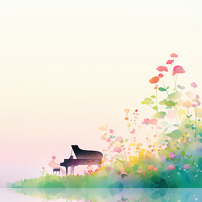 JPG 나무 식물 꽃 감정 예술 음악 컬러 연주 일러스트 자연 바람 휴식 풍경 잔디 여름 소리 신선 피아노 강가 뷰티풀 순간 국내일러스트 AI일러스트 AI콘텐츠 자연요소 계절 컨셉 날씨 문화예술 강 건반악기 생태계 파일형식