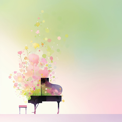 JPG 디자인 꽃 감정 예술 음악 컬러 연주 일러스트 상상 자연 생명 표현 피아노 장면 조화 뷰티풀 창의성 피아노의자 국내일러스트 AI일러스트 AI콘텐츠 식물 의자 문화예술 건반악기 생태계 파일형식