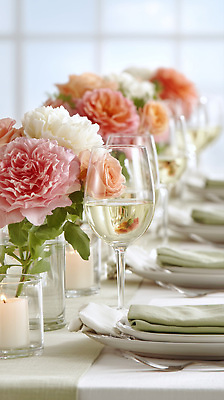 JPG 편집이미지 꽃 와인잔 촛불 조명 장식 파티 식사 저녁 상차림 향기 연회 편집실사 AI포토 AI콘텐츠 식물 술잔 초 이벤트 야간 CG 잔치 냄새 파일형식