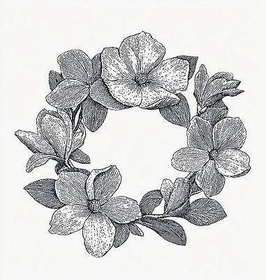 JPG 모양 식물 디자인 꽃 예술 백그라운드 잎 패턴 일러스트 자연 흑백 장식 정원 원형 그림 서식 조화 국내일러스트 AI일러스트 AI콘텐츠 도형 무늬 촬영기법 생태계 파일형식