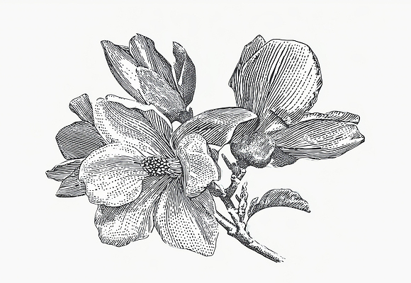 JPG 식물 계절 꽃잎 꽃 포즈 일러스트 자연 생명 풍경 정원 관찰 그리기 꽃봉오리 원예 봉오리 목련 뷰티풀 국내일러스트 AI일러스트 AI콘텐츠 모션 취미 생태계 파일형식