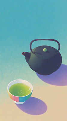 JPG 여유 음료 일러스트 자연 탁자 주전자 잔 한국 생활 비교 녹차 국내일러스트 AI일러스트 AI콘텐츠 식기 감정 아시아 가구 컨셉 주방용품 차_음료 생태계 파일형식