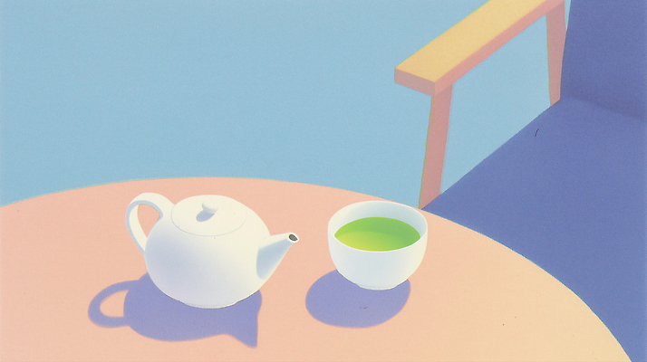 JPG 그릇 디자인 감정 음료 컬러 일러스트 탁자 휴식 일상 생활 초록색 파란색 장면 다과 연분홍색 정물화 국내일러스트 AI일러스트 AI콘텐츠 식기 분홍색 가구 컨셉 디저트 라이프 그림 파일형식