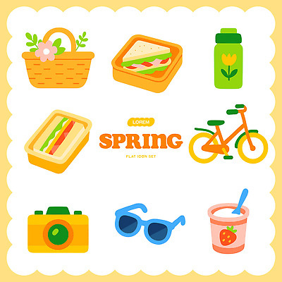 디자인 음료 음식 컬러 과일 일러스트 모션 자연 디저트 샌드위치 선글라스 소풍 바구니 카메라 자전거 봄 만남 국내일러스트 AI파일 계절 안경 컨셉 전자제품 야외활동 바이크 생태계 파일형식 벡터