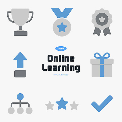 아이콘 디자인 교육 기술 선물 그래픽 학습 우승 메달 체크표시 약속 온라인강의 2D아이콘 AI파일 최고 강의 확인 상_상패 파일형식 벡터 언택트