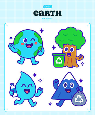 나무 캐릭터 디자인 지구 컬러 일러스트 재료 모션 자연 산 물 자연보호 재활용 행성 쓰레기 그림 친환경 생태계 자원 일러캐릭터 AI파일 자연요소 식물 우주 환경 보호 파일형식 벡터