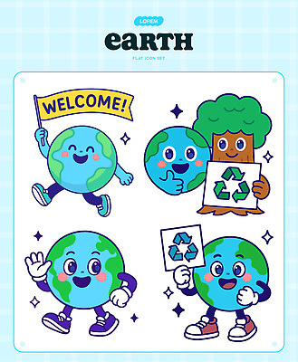 나무 캐릭터 디자인 지구 일러스트 모션 자연 그래픽 친구 운동 환경 재활용 플랫 즐거움 에코 환영 소통 일러캐릭터 AI파일 식물 감정 컨셉 관계 건강 친환경 생태계 파일형식 벡터