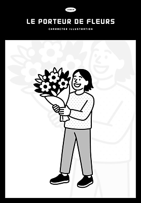 캐릭터 손 디자인 꽃잎 꽃 행복 꽃다발 포즈 백그라운드 일러스트 표정 미술 사람 즐거움 오브젝트 그림 공급 국내일러스트 AI파일 식물 감정 문화예술 신체부위 파일형식 벡터