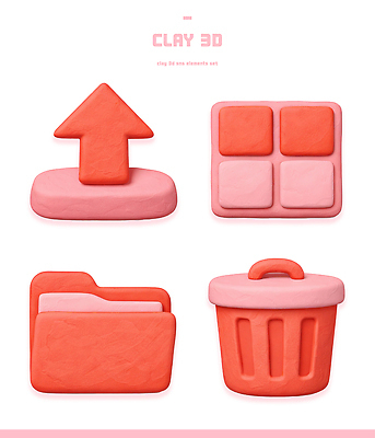 모양 PSD 편집이미지 디자인 화살표 예술 컬러 자료 쓰레기통 작업 심볼 파일 만들기 점토 창작 편집3D 모션 3D 파일형식