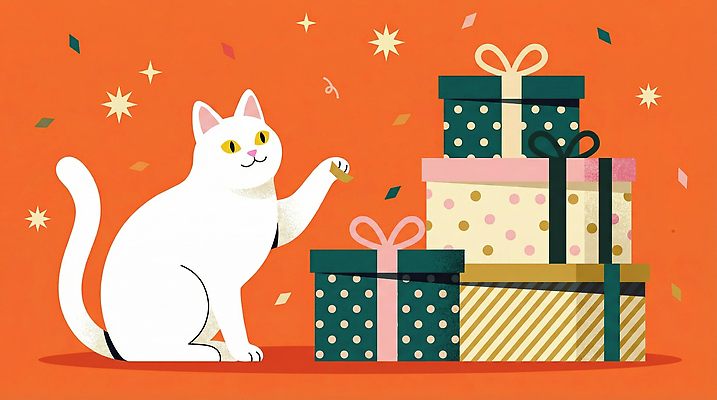 JPG 동물 감정 백그라운드 크리스마스 겨울 일러스트 장난 모션 선물 장식 친구 반짝임 장난감 파티 귀여움 주황색 고양이 축하 포장지 쉬는시간 연회 국내일러스트 계절 기념일 컬러 컨셉 포장 포유류 관계 휴식 이벤트 반려동물 잔치 파일형식